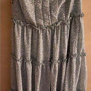 Sage w/off-white shoulder-tie dress, Sz S